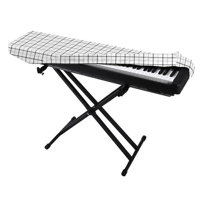 White Tattersall Pattern Print Piano Keyboard Cover