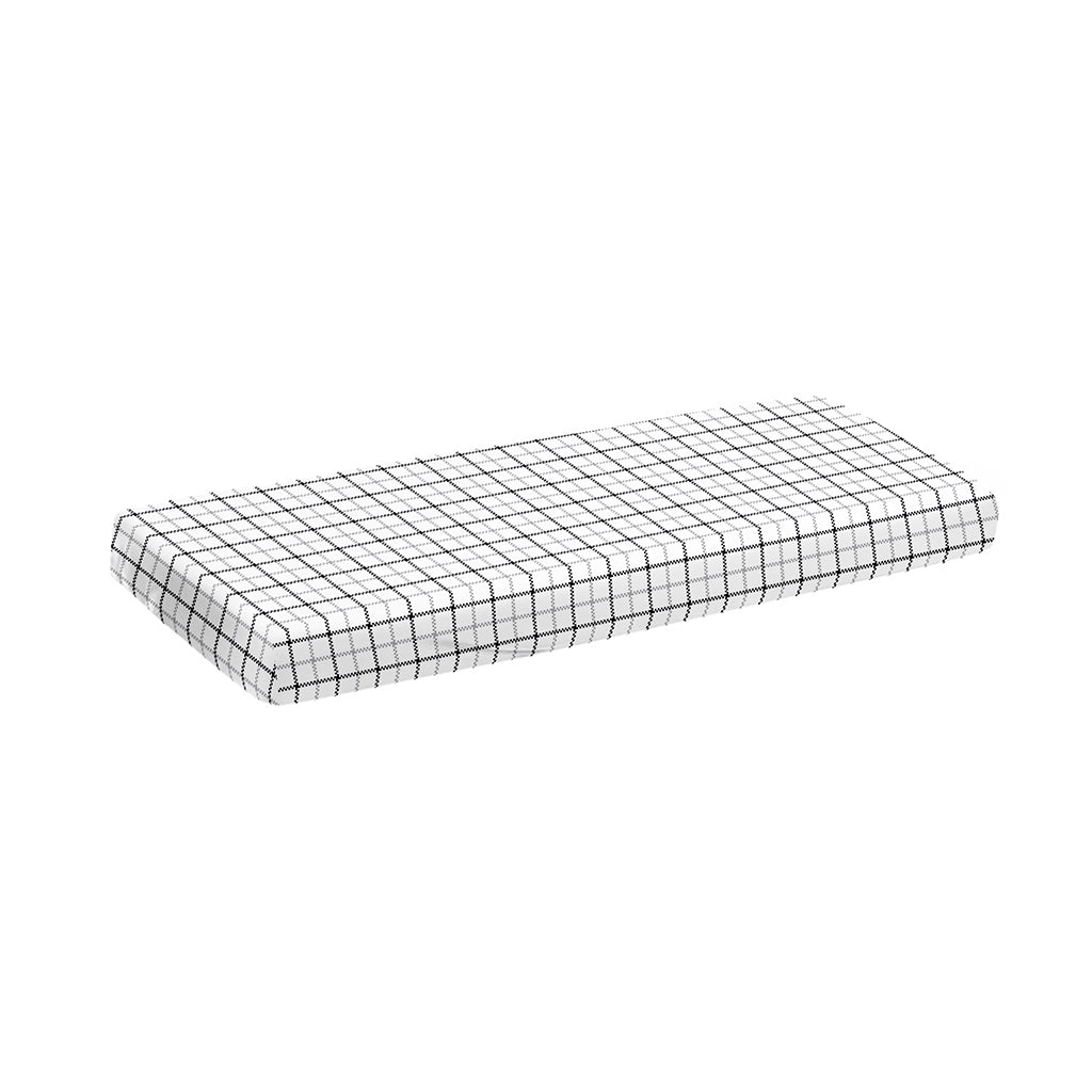 White Tattersall Pattern Print Piano Keyboard Cover
