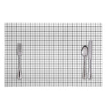 White Tattersall Pattern Print Placemat