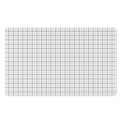 White Tattersall Pattern Print Polyester Doormat