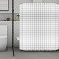 White Tattersall Pattern Print Polyester Shower Curtain