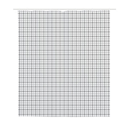 White Tattersall Pattern Print Polyester Shower Curtain