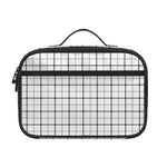 White Tattersall Pattern Print Portable Lunch Bag