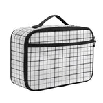 White Tattersall Pattern Print Portable Lunch Bag