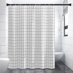 White Tattersall Pattern Print Premium Shower Curtain