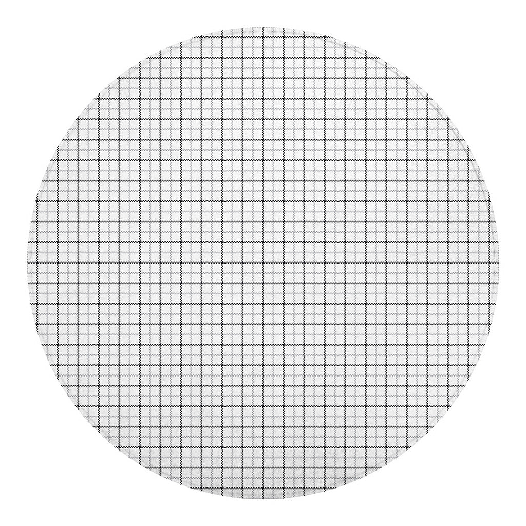White Tattersall Pattern Print Round Blanket