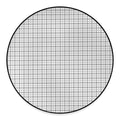 White Tattersall Pattern Print Round Floor Mat