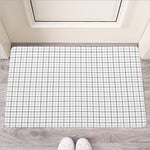 White Tattersall Pattern Print Rubber Doormat
