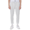 White Tattersall Pattern Print Joggers
