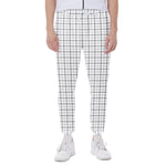 White Tattersall Pattern Print Scuba Joggers