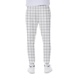 White Tattersall Pattern Print Scuba Joggers