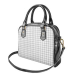 White Tattersall Pattern Print Shoulder Handbag