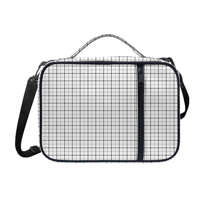White Tattersall Pattern Print Shoulder Strap Bible Bag