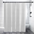 White Tattersall Pattern Print Shower Curtain