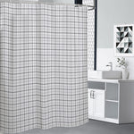White Tattersall Pattern Print Shower Curtain