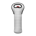 White Tattersall Pattern Print Single Neoprene Wine Tote