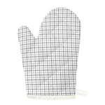 White Tattersall Pattern Print Single Oven Mitt