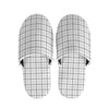 White Tattersall Pattern Print Slippers