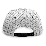 White Tattersall Pattern Print Snapback Cap