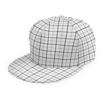White Tattersall Pattern Print Snapback Cap
