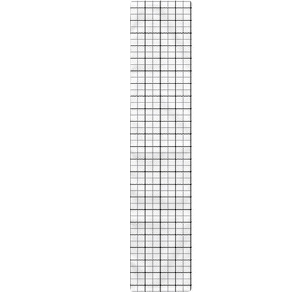 White Tattersall Pattern Print Table Runner