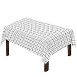 White Tattersall Pattern Print Tablecloth