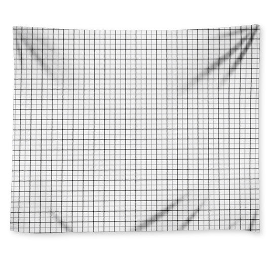White Tattersall Pattern Print Tapestry