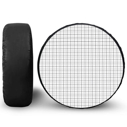 White Tattersall Pattern Print Tire Cover