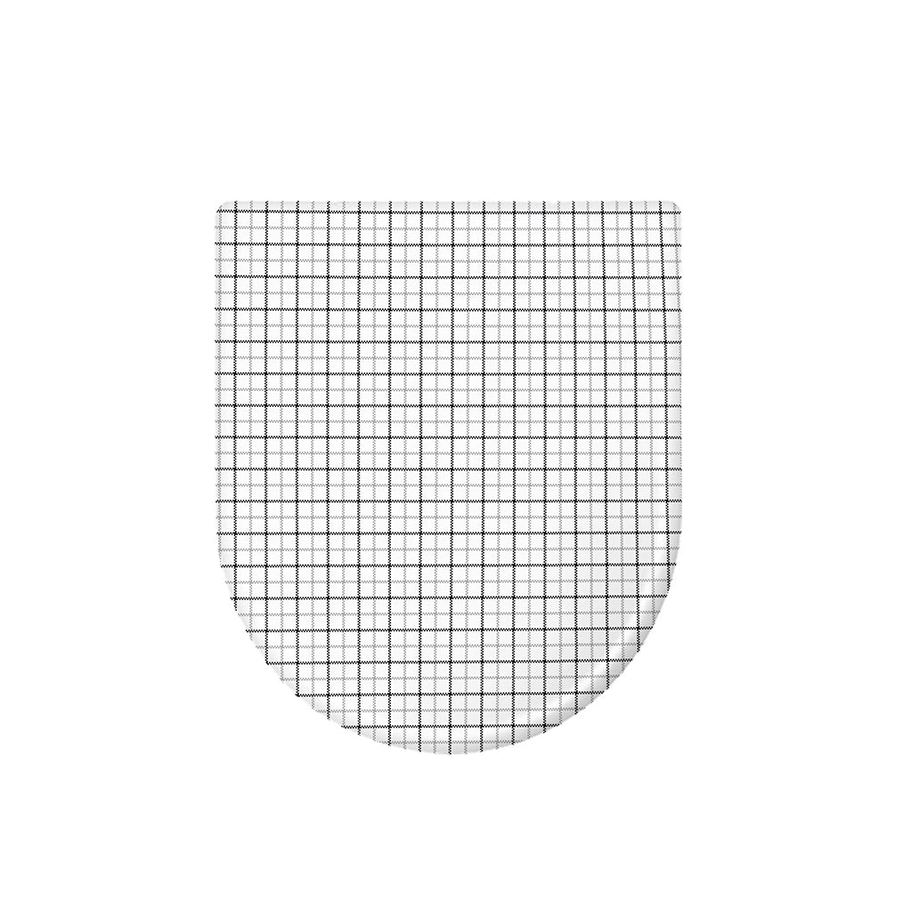 White Tattersall Pattern Print Toilet Lid Cover