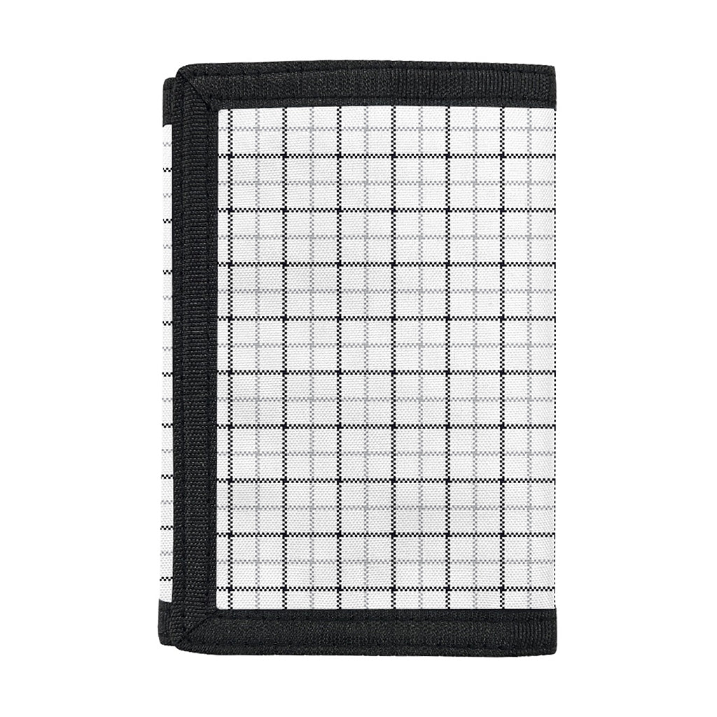 White Tattersall Pattern Print Trifold Wallet