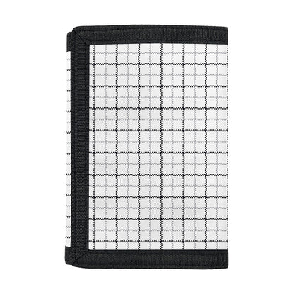 White Tattersall Pattern Print Trifold Wallet