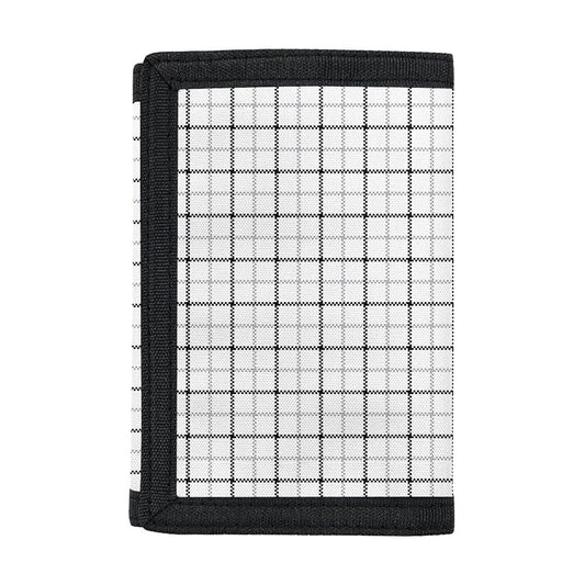 White Tattersall Pattern Print Trifold Wallet