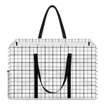 White Tattersall Pattern Print Utility Tote Bag