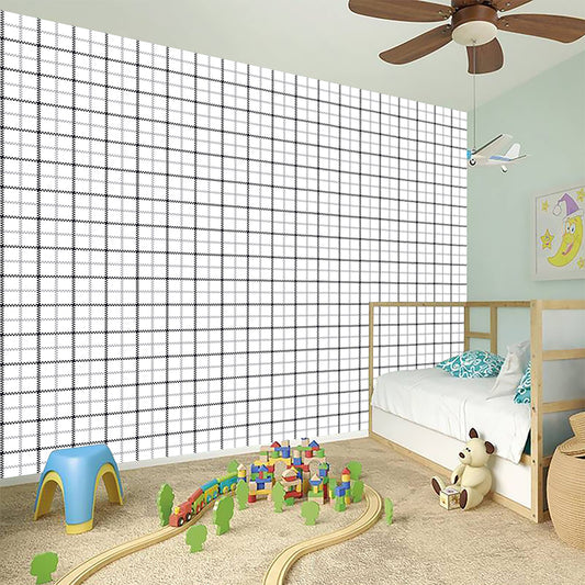 White Tattersall Pattern Print Wall Sticker