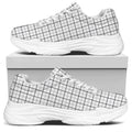 White Tattersall Pattern Print White Chunky Shoes