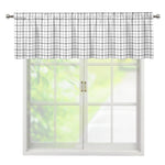 White Tattersall Pattern Print Window Valance