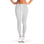 White Tattersall Pattern Print Women's Leggings