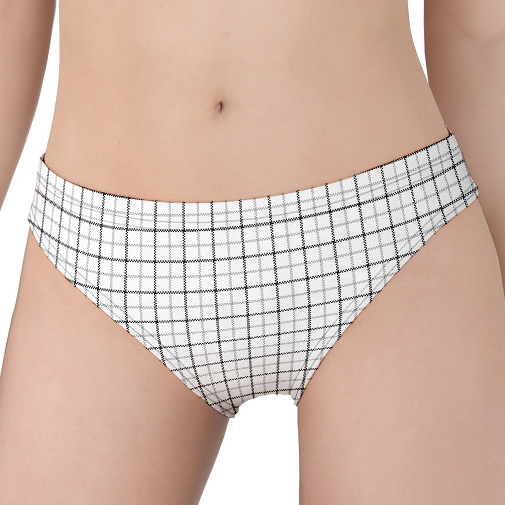 White Tattersall Pattern Print Women's Panties