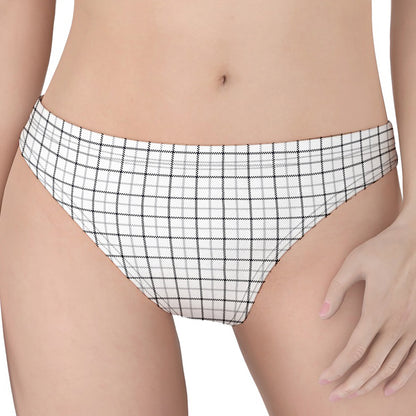 White Tattersall Pattern Print Women's Thong