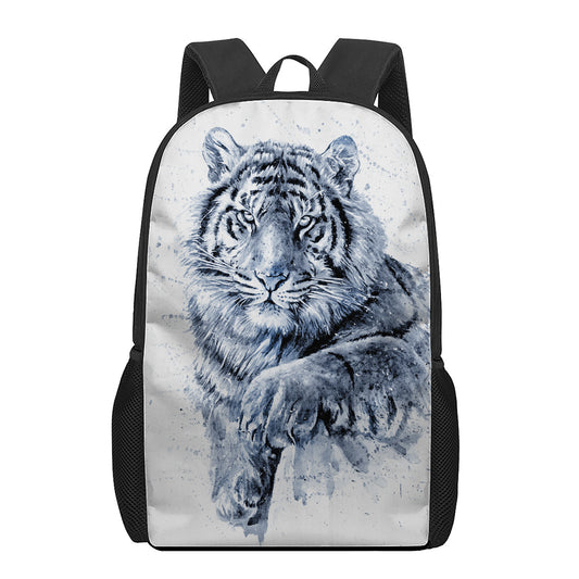White Tiger Painting Print 17 Inch Backpack