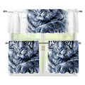 White Tiger Painting Print 3 Piece Kitchen Curtains