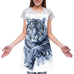 White Tiger Painting Print Adjustable Apron