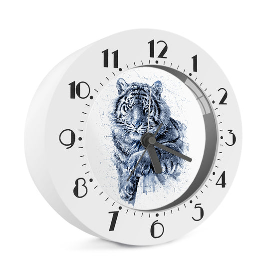 White Tiger Painting Print Alarm Clock