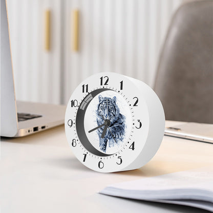 White Tiger Painting Print Alarm Clock