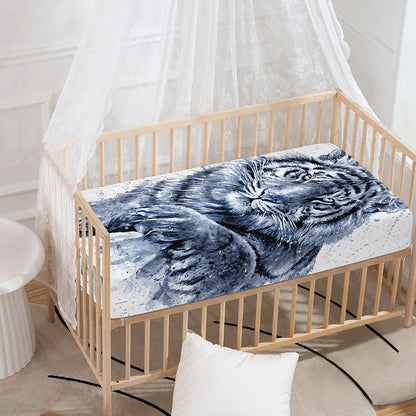 White Tiger Painting Print Baby Crib Sheet