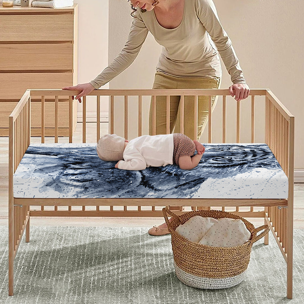 White Tiger Painting Print Baby Crib Sheet