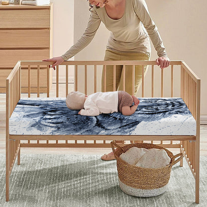 White Tiger Painting Print Baby Crib Sheet