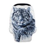 White Tiger Painting Print Baby Seat Cover