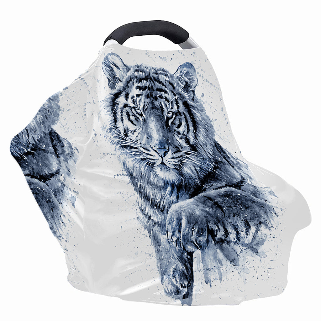 White Tiger Painting Print Baby Seat Cover