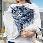 White Tiger Painting Print Baby Seat Cover